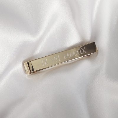 Gold engraved tie clip