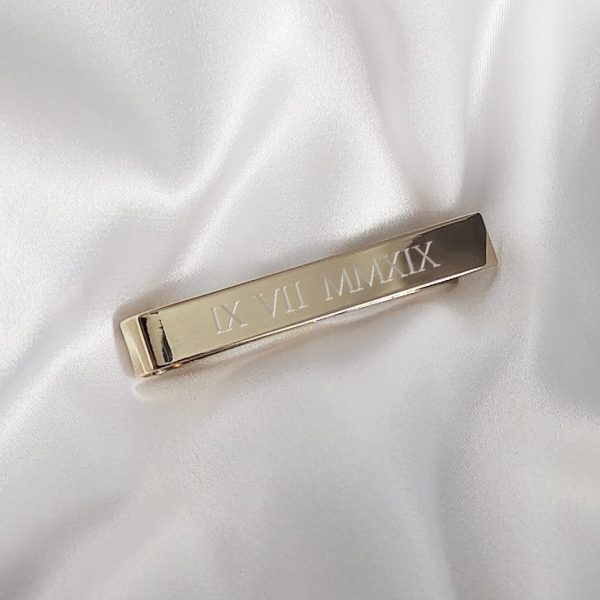 Gold Custom Engraved Tie Clip – Precious Hearts