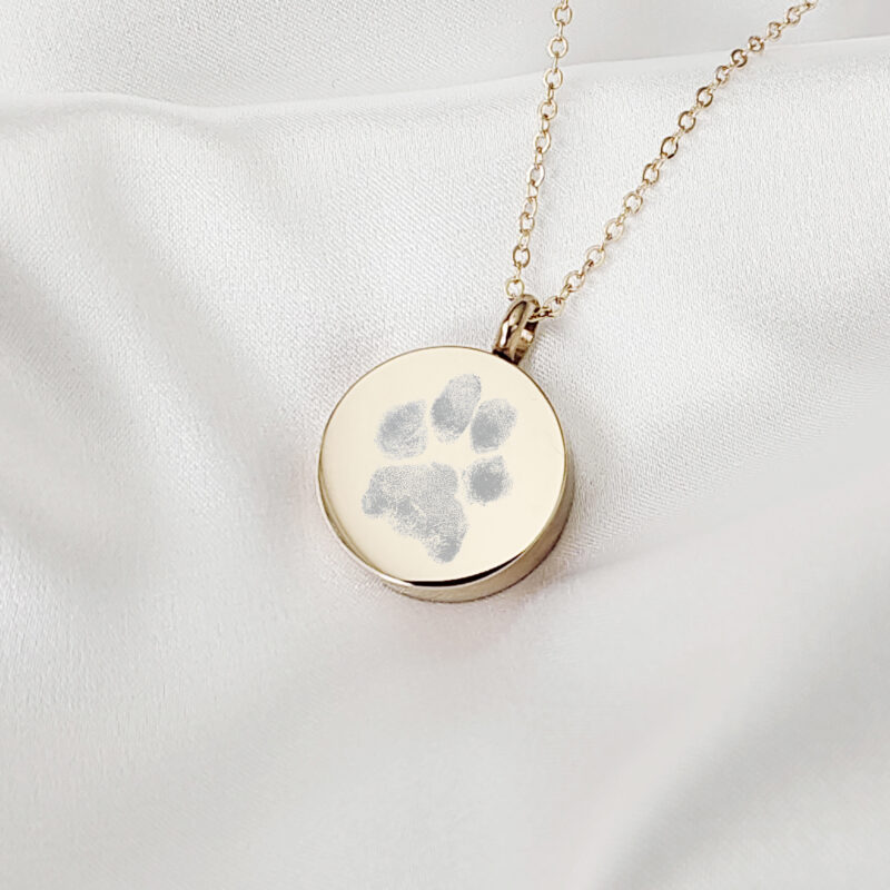 Gold Paw Print Urn Necklace