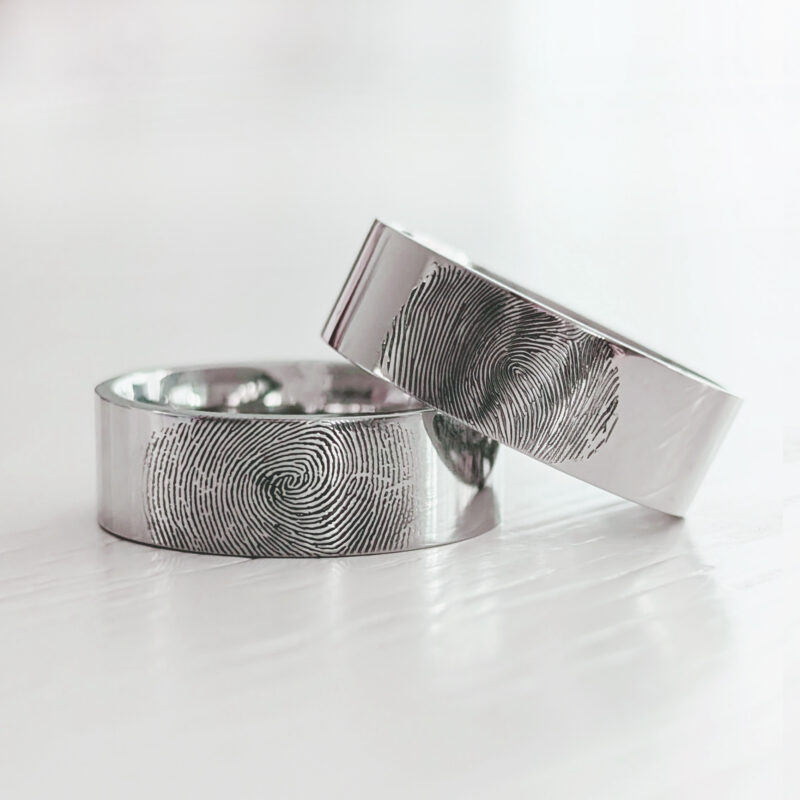 Tungsten Carbide Fingerprint Ring by Precious Hearts